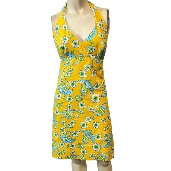 Lilly Pulitzer Vintage Les Monkeys Halter Dress 0 - Picture 1 of 7